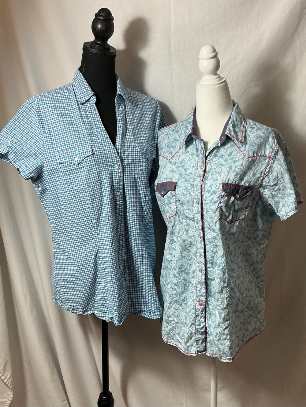 Two Roper Western Shirts L & XL